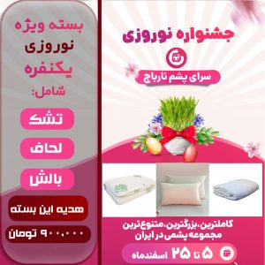 بسته نوروزی یکنفره | تشک اوج + لحاف هتلی + بالش دولایه پنبه ای